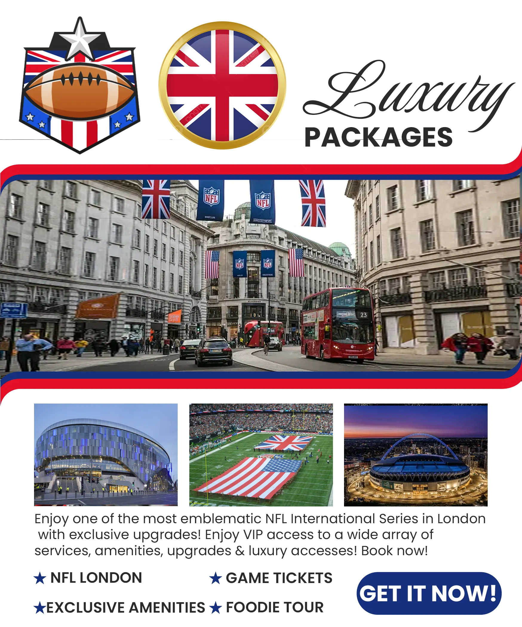 Explore London with city tours and NFL International Series 2024 package - BOOK NOW